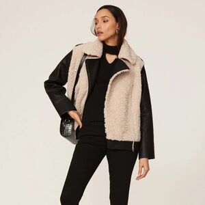 Peter Som Faux Shearling Moto Jacket
